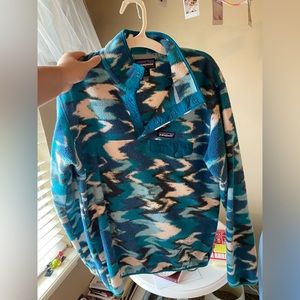 Patagonia Synchilla Blue & Green Snap Up pullover